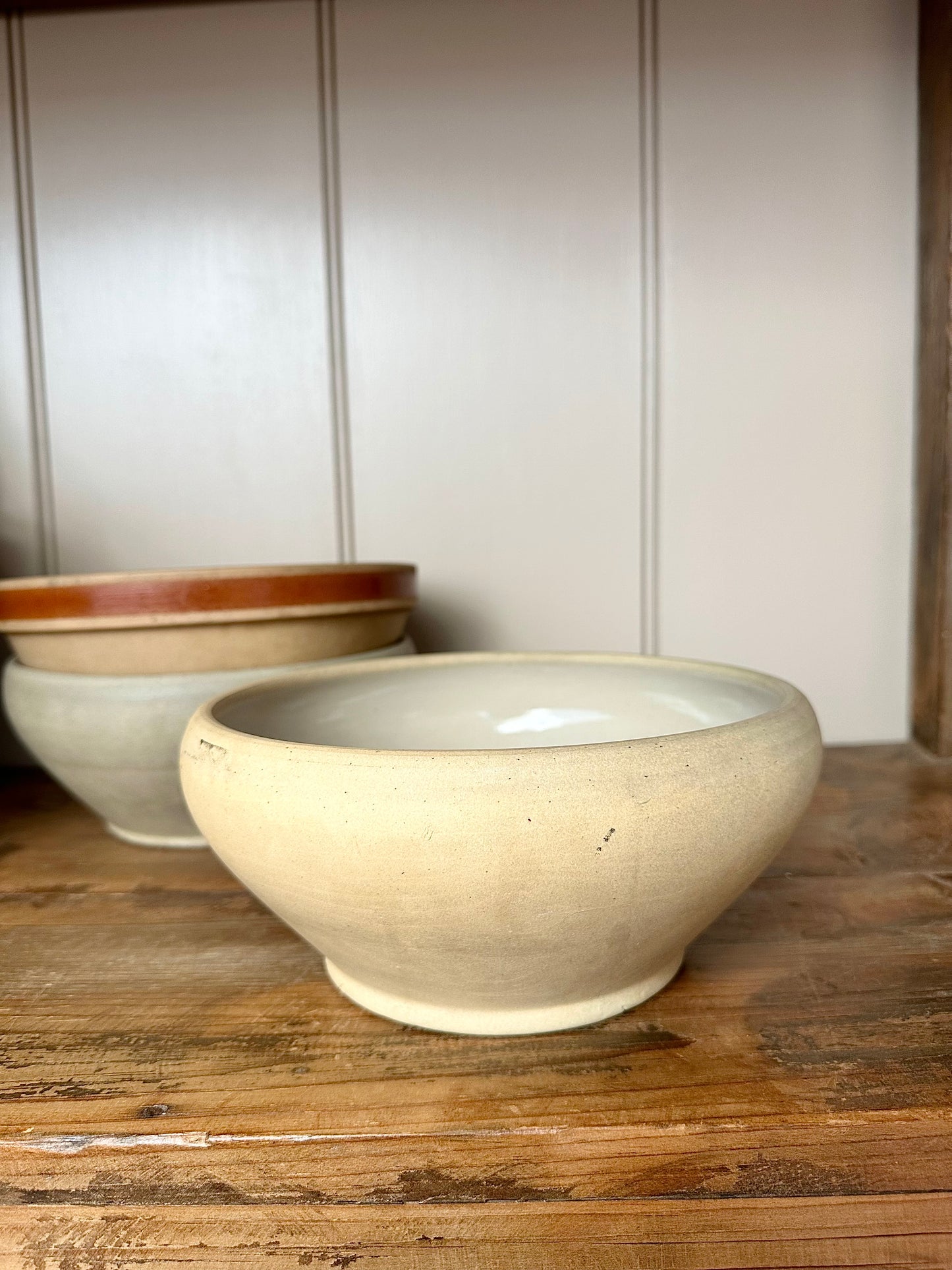 Large Vintage French Dairy Bowl