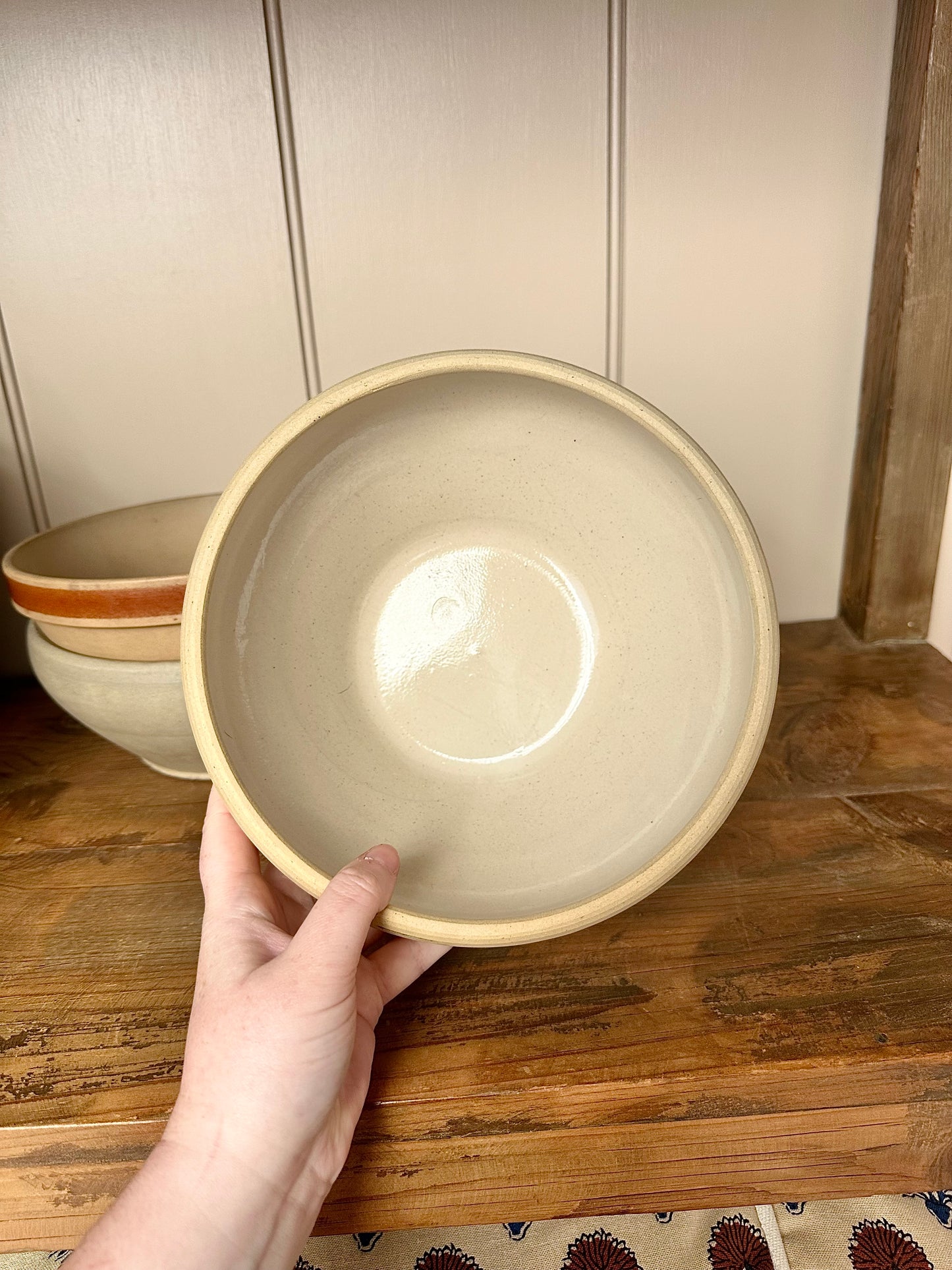 Large Vintage French Dairy Bowl