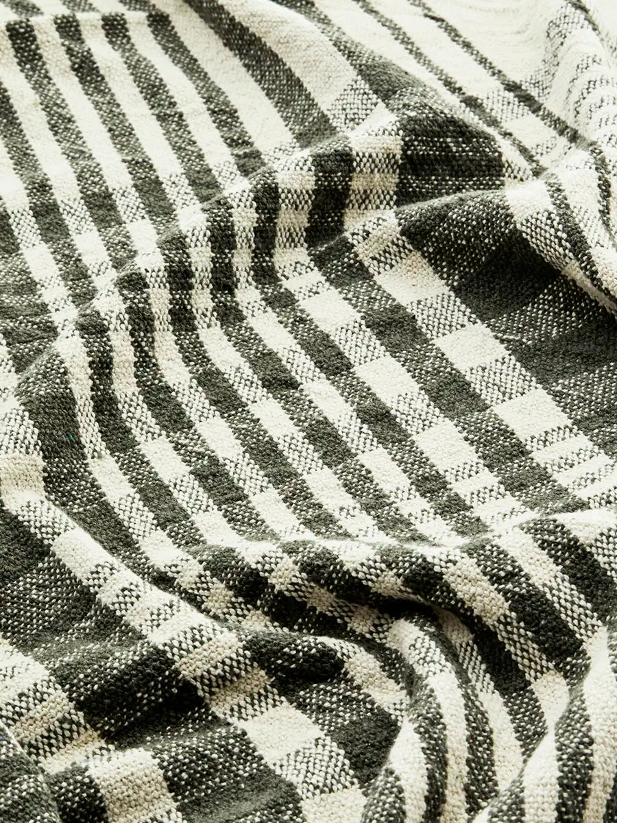 Recycled Cotton Throw | Green Check