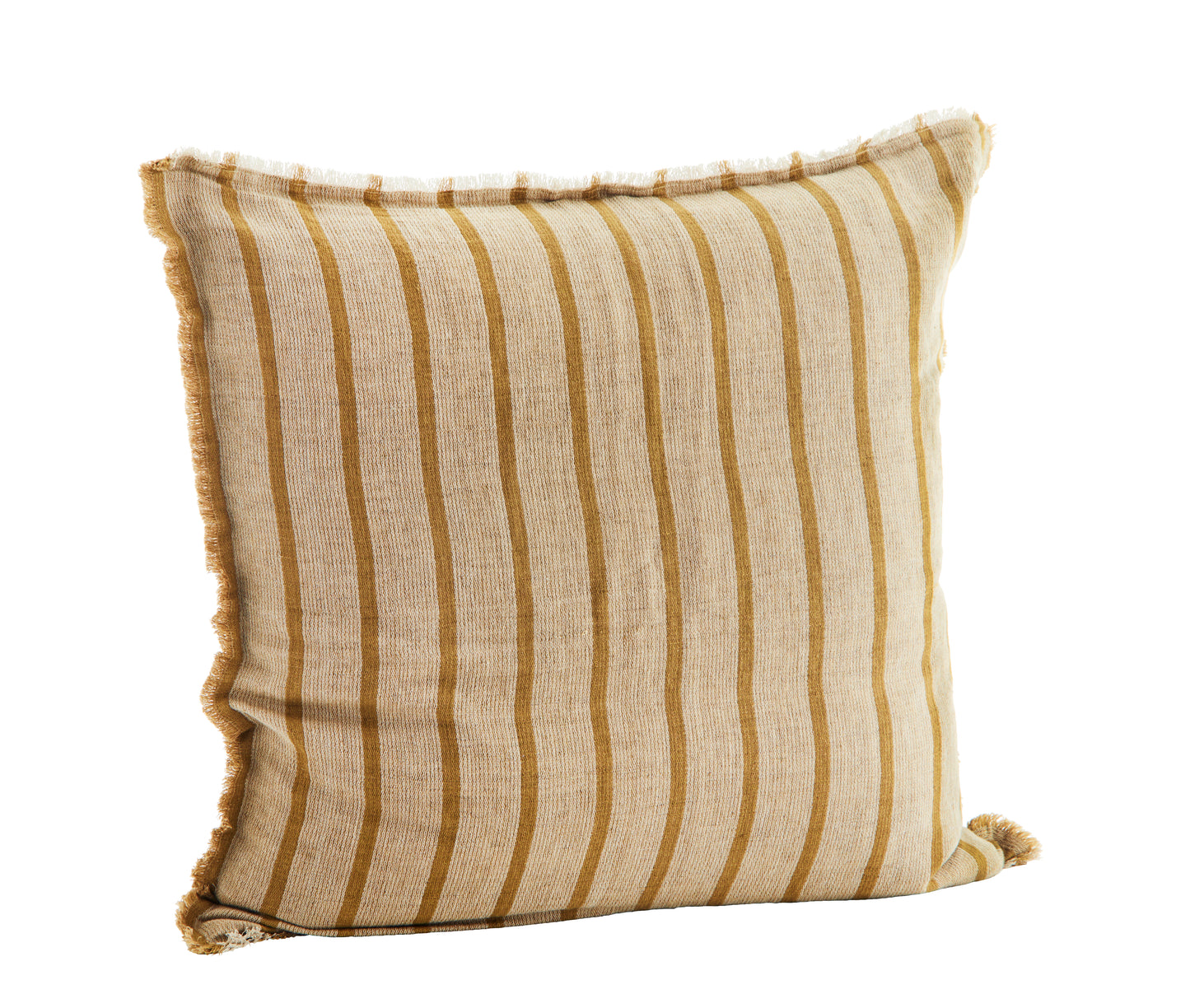 Stripe Linen Cushion | Lrg Mustard Sand