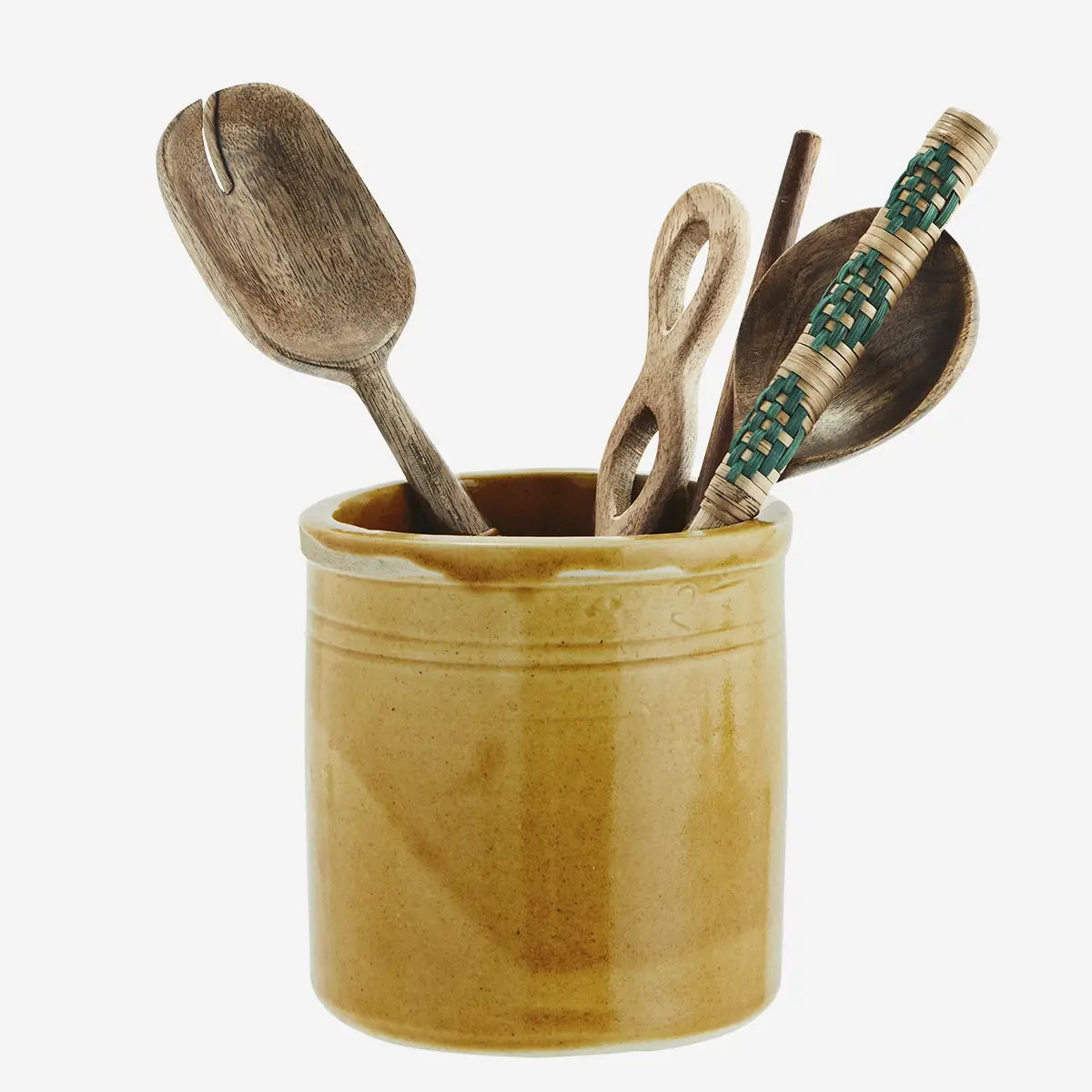 Stoneware Utensil Jar | Mustard