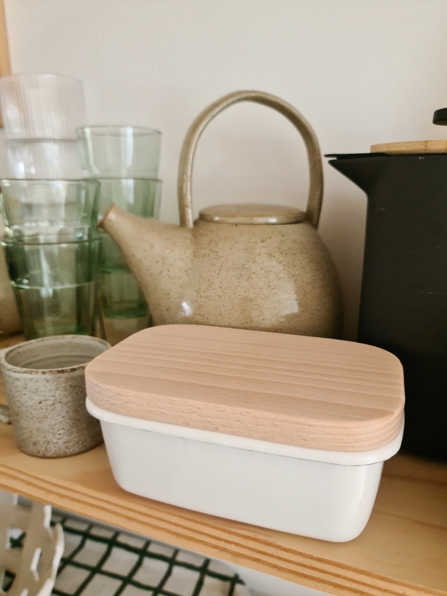 Enamel Butter Dish | Warm White