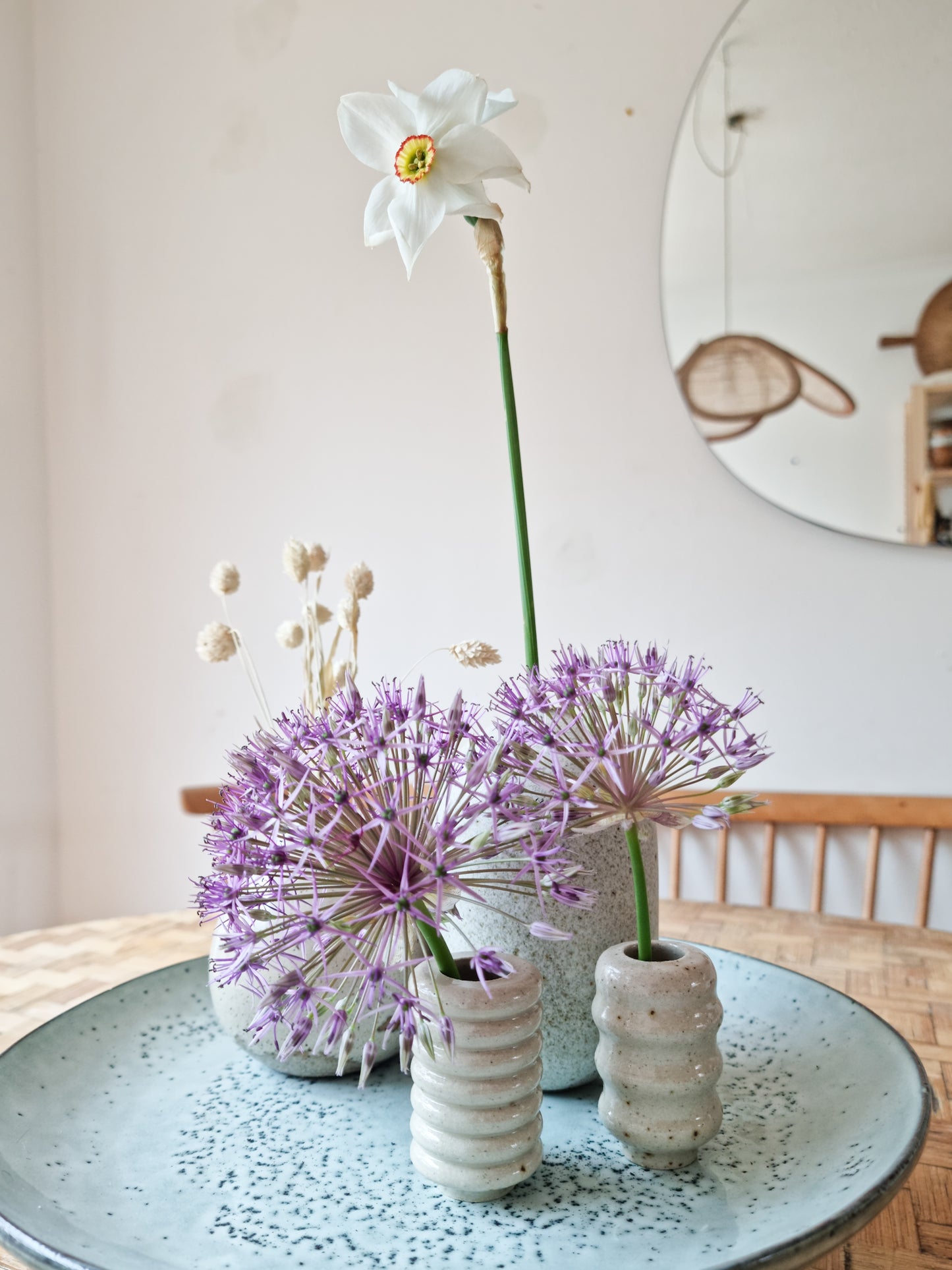 Stoneware Wibble Wobble Candle Holder/ Stem Vase