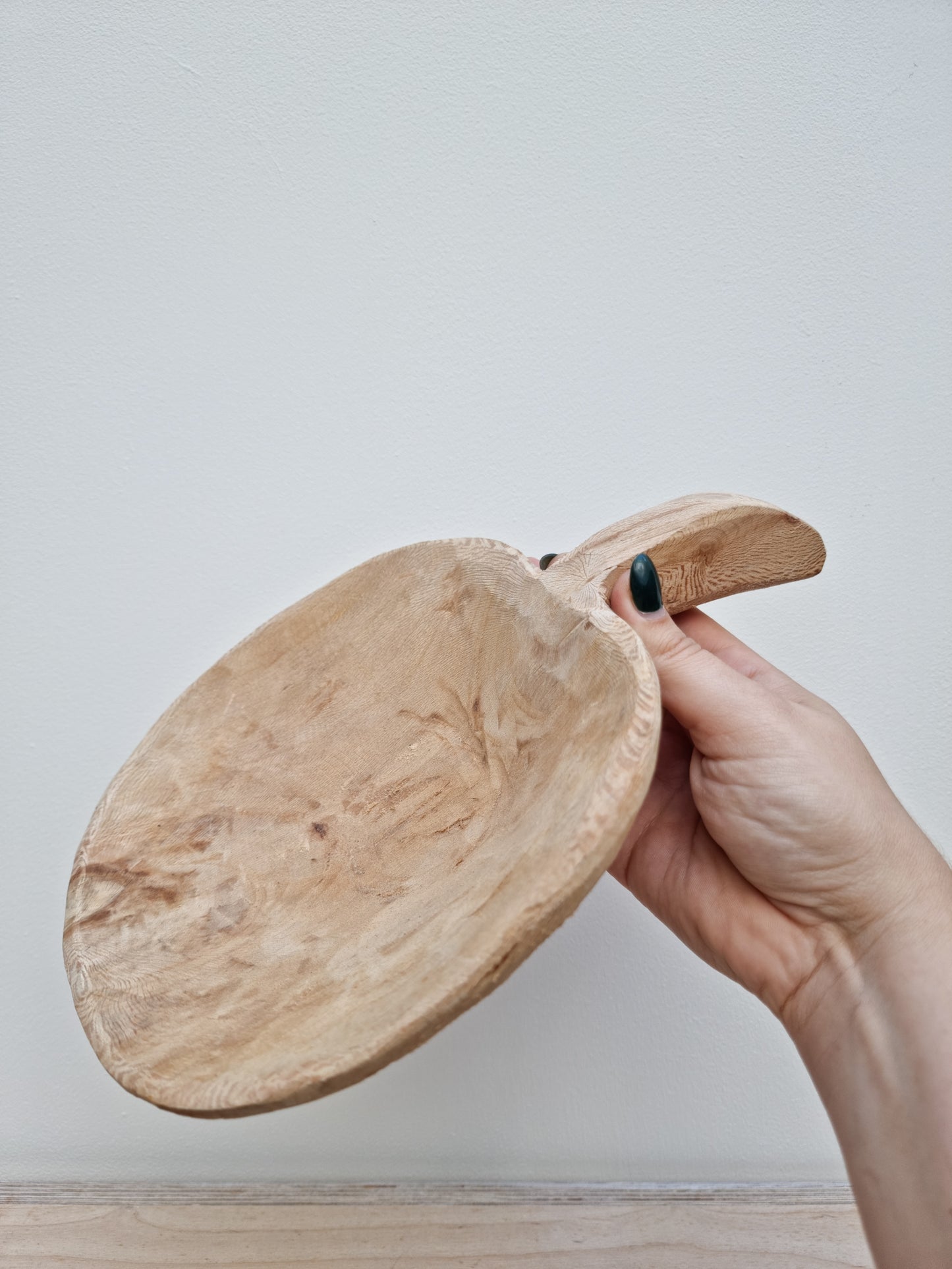 Rustic Carved Wooden Bowl/ Scoop