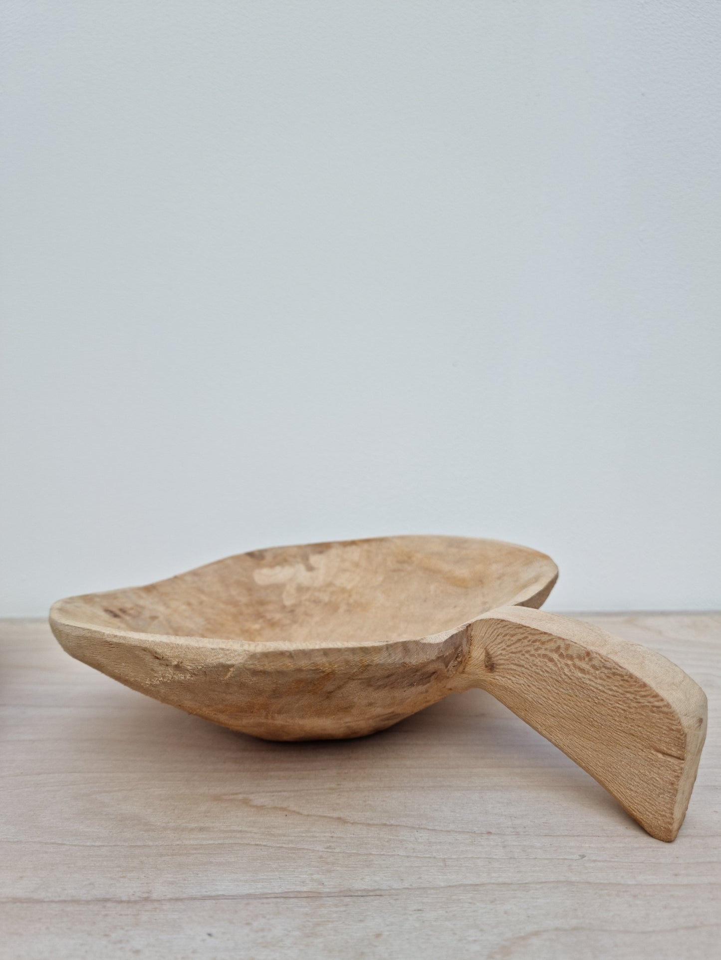 Rustic Carved Wooden Bowl/ Scoop