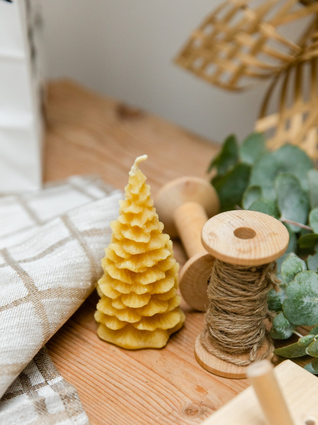 Hand Poured Beeswax Tree Candle