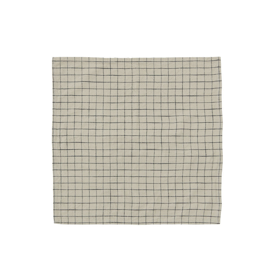 Grid Napkin Set | Clay / Black