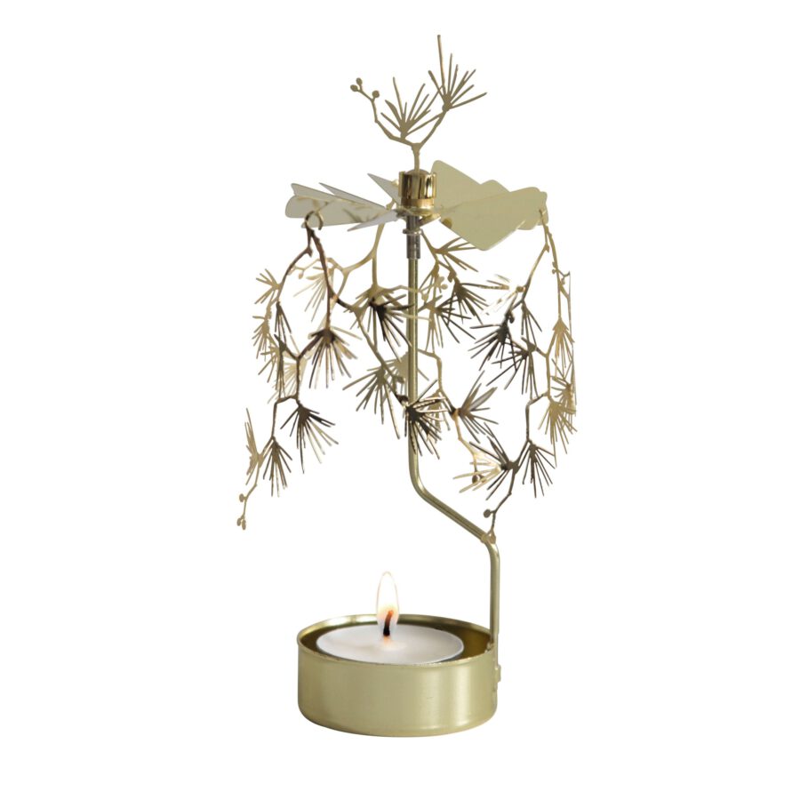 Gold Pine Änglaspel Rotary Candle Holder