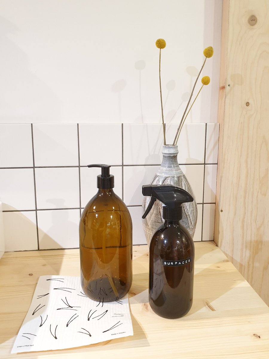 Amber Glass Reusable Bottle | 1000ml Spray Top