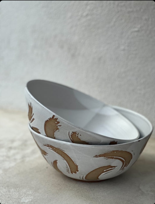 CLÆ Stoneware Brush Stroke Bowl
