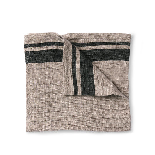 Linen Napkins | Natural Grey Striped