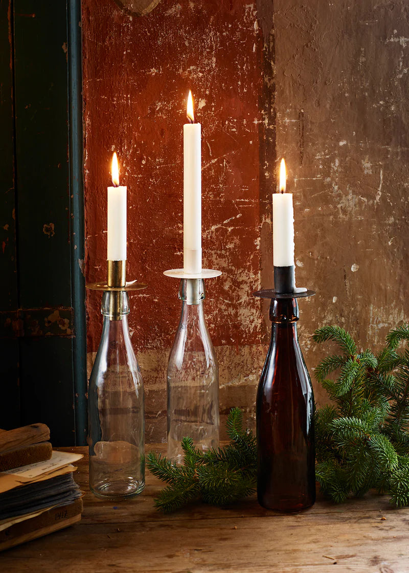 Bottle Neck Candle Holder | White