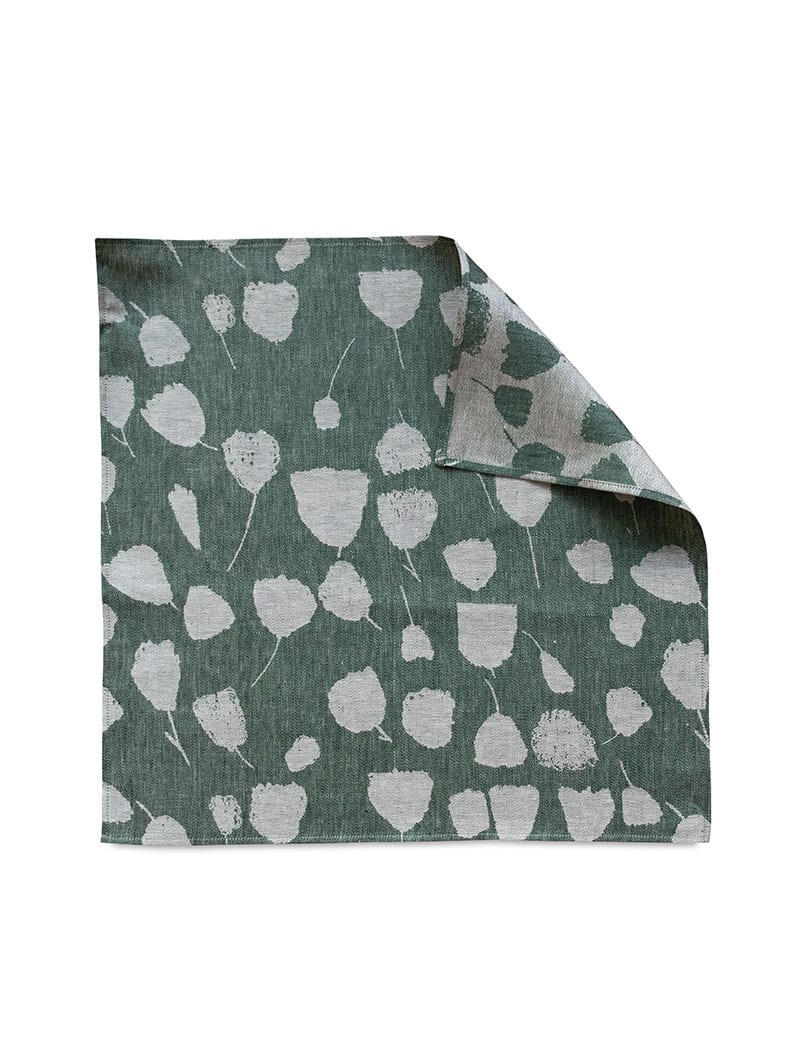 Green Bouquet Linen Tea Towel